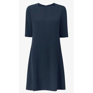MM. LaFleur Size 8 Emily Dress Pockets Square Neck A-line Black Minimalist Dress